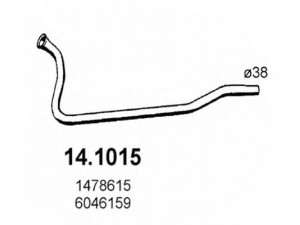 ASSO 14.1015 išleidimo kolektorius 
 Išmetimo sistema -> Išmetimo vamzdžiai
1478615, 6046159