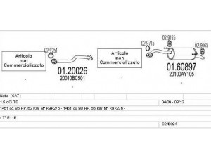 MTS C240324025447 išmetimo sistema 
 Išmetimo sistema -> Išmetimo sistema, visa