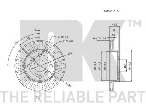 NK 314566 stabdžių diskas 
 Dviratė transporto priemonės -> Stabdžių sistema -> Stabdžių diskai / priedai
4351210160