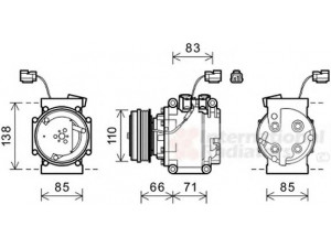 VAN WEZEL 2500K260 kompresorius, oro kondicionierius
38810-PWA-006, 38810PWA006