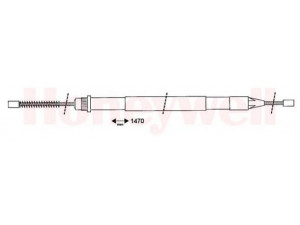 BENDIX 432422B trosas, stovėjimo stabdys 
 Stabdžių sistema -> Valdymo svirtys/trosai
7700424929, 7700824636