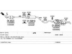 MTS C380202003005 išmetimo sistema 
 Išmetimo sistema -> Išmetimo sistema, visa