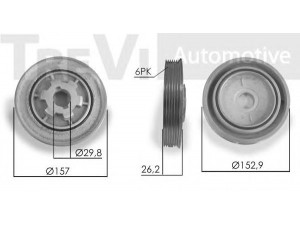 TREVI AUTOMOTIVE PC1239 skriemulys, alkūninis velenas 
 Diržinė pavara -> Dirželio skriemulys
0515V3, 0515V3, 9683886680