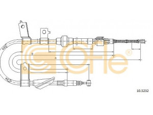 COFLE 10.5232 trosas, stovėjimo stabdys 
 Stabdžių sistema -> Valdymo svirtys/trosai
GVC902376