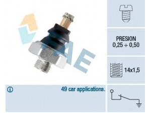 FAE 10250 alyvos slėgio jungiklis 
 Variklis -> Variklio elektra
004 542 59 17