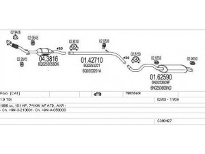 MTS C380427001614 išmetimo sistema 
 Išmetimo sistema -> Išmetimo sistema, visa