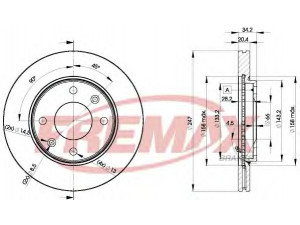FREMAX BD-4694 stabdžių diskas 
 Dviratė transporto priemonės -> Stabdžių sistema -> Stabdžių diskai / priedai
4246,94, 4246.A7, 91517695, 95661747