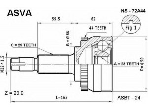 ASVA NS-72A44 jungčių komplektas, kardaninis velenas 
 Ratų pavara -> Sujungimai/komplektas
39100-2Y210, 39101-2Y215, 39211-2Y210