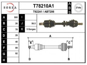 EAI T78210A1 kardaninis velenas