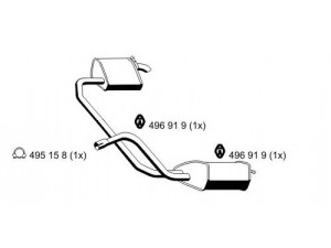 ERNST 344258 galinis duslintuvas 
 Išmetimo sistema -> Duslintuvas
1 307 886, 1 321 194, 1 373 251