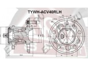 ASVA TYWH-ACV40RLH rato stebulė 
 Ašies montavimas/vairavimo mechanizmas/ratai -> Rato stebulė/montavimas -> Rato stebulė
42460-48010, 42460-48011