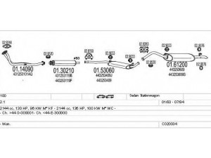 MTS C020034000400 išmetimo sistema 
 Išmetimo sistema -> Išmetimo sistema, visa