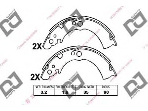 DJ PARTS BS1107 stabdžių trinkelių komplektas 
 Techninės priežiūros dalys -> Papildomas remontas
4406001A00, 4406001A25, 4406001A26