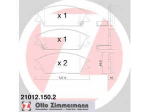 ZIMMERMANN 21012.150.2 stabdžių trinkelių rinkinys, diskinis stabdys 
 Techninės priežiūros dalys -> Papildomas remontas
45022SA6600, 45022SA6N50, 45022SA6N52