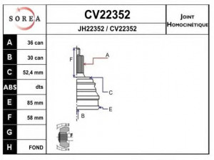 EAI CV22352K jungčių komplektas, kardaninis velenas 
 Ratų pavara -> Sujungimai/komplektas