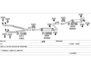 MTS C010005000265 išmetimo sistema 
 Išmetimo sistema -> Išmetimo sistema, visa