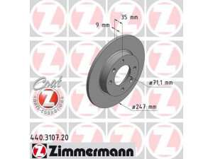 ZIMMERMANN 440.3107.20 stabdžių diskas 
 Dviratė transporto priemonės -> Stabdžių sistema -> Stabdžių diskai / priedai
4246.W9, 4246.X8, 4249.52, 4249.53