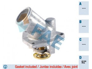 FAE 5320092 termostatas, aušinimo skystis 
 Aušinimo sistema -> Termostatas/tarpiklis -> Thermostat
1338050, 1338063, 90220435, 90443472