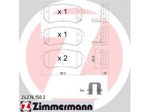ZIMMERMANN 24276.150.2 stabdžių trinkelių rinkinys, diskinis stabdys 
 Techninės priežiūros dalys -> Papildomas remontas
583020XA00, 5830207A00, 5830207A10