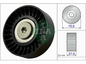 INA 532 0647 10 kreipiantysis skriemulys, V formos rumbuotas diržas 
 Diržinė pavara -> V formos rumbuotas diržas/komplektas -> Laisvasis/kreipiamasis skriemulys
1341A012