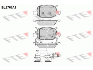FTE BL2766A1 stabdžių trinkelių rinkinys, diskinis stabdys 
 Techninės priežiūros dalys -> Papildomas remontas
77366456, 77366457