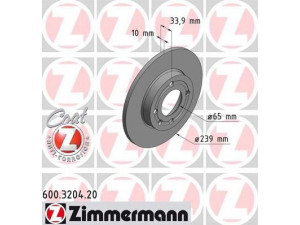 ZIMMERMANN 600.3204.20 stabdžių diskas 
 Dviratė transporto priemonės -> Stabdžių sistema -> Stabdžių diskai / priedai
6N0 615 301
