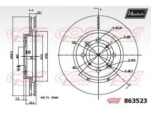 MAXTECH 863523.6880 stabdžių diskas
5531168L00