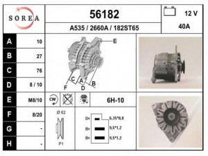 EAI 56182 kintamosios srovės generatorius 
 Elektros įranga -> Kint. sr. generatorius/dalys -> Kintamosios srovės generatorius
AQ2140C