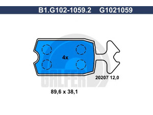 GALFER B1.G102-1059.2 stabdžių trinkelių rinkinys, diskinis stabdys 
 Techninės priežiūros dalys -> Papildomas remontas
75 516 219, 75 516 220, 95 653 061