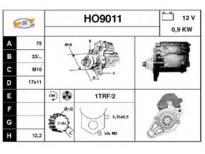 SNRA HO9011 starteris
31200689604, 31200689661, 31200PC1662