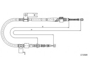 CABOR 17.0589 trosas, stovėjimo stabdys 
 Stabdžių sistema -> Valdymo svirtys/trosai
G14V44420C