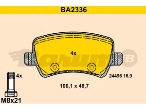 BARUM BA2336 stabdžių trinkelių rinkinys, diskinis stabdys 
 Techninės priežiūros dalys -> Papildomas remontas
1426144, 1439866, 1459450, 1503969