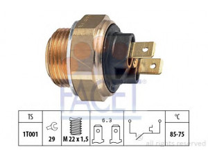 FACET 7.5008 temperatūros jungiklis, radiatoriaus ventiliatorius 
 Aušinimo sistema -> Siuntimo blokas, aušinimo skysčio temperatūra
116 00 07 256 02/00, 60506988, 1264.04