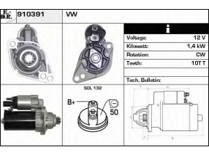 EDR 910391 starteris 
 Elektros įranga -> Starterio sistema -> Starteris
02Z911023J