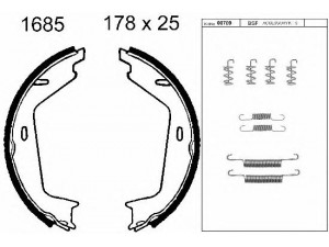 BSF 01685K stabdžių trinkelių komplektas, stovėjimo stabdis 
 Stabdžių sistema -> Rankinis stabdys
272398, 2723989, 274271, 274504