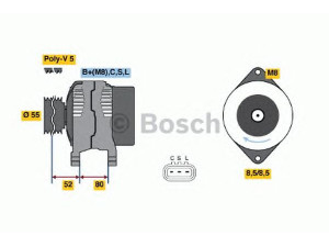 BOSCH 0 986 045 741 kintamosios srovės generatorius 
 Elektros įranga -> Kint. sr. generatorius/dalys -> Kintamosios srovės generatorius
A 002 T B3091, A 002 T B5391, A 002 T B6991