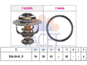 FACET 7.8848 termostatas, aušinimo skystis 
 Aušinimo sistema -> Termostatas/tarpiklis -> Thermostat
16 081 673 80, 16 081 673 80