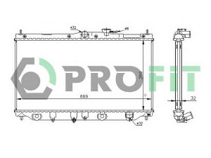 PROFIT PR 2922A1 radiatorius, variklio aušinimas 
 Aušinimo sistema -> Radiatorius/alyvos aušintuvas -> Radiatorius/dalys
19010P45G01, 19010PT0004, 19010PT0013
