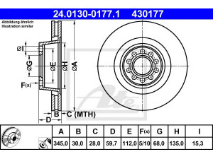 ATE 24.0130-0177.1 stabdžių diskas 
 Stabdžių sistema -> Diskinis stabdys -> Stabdžių diskas
4D0 615 301 B, 4D0 615 301 E