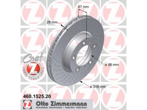 ZIMMERMANN 460.1525.20 stabdžių diskas 
 Dviratė transporto priemonės -> Stabdžių sistema -> Stabdžių diskai / priedai
996 351 405 00, 996 351 405 01