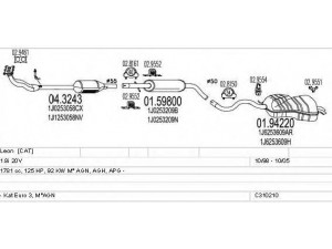MTS C310210006446 išmetimo sistema 
 Išmetimo sistema -> Išmetimo sistema, visa