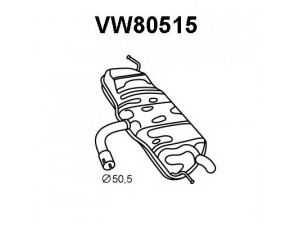 VENEPORTE VW80515 galinis duslintuvas 
 Išmetimo sistema -> Duslintuvas
1K6253609CD, 1K6253609F, 1K6253609H