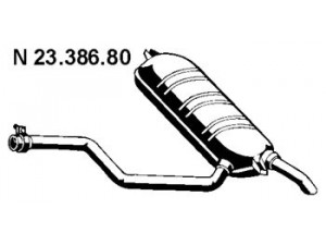 EBERSPÄCHER 23.386.80 galinis duslintuvas 
 Išmetimo sistema -> Duslintuvas
124 490 17 21, 124 491 03 00