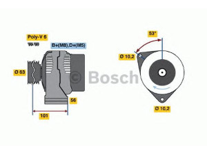 BOSCH 0 123 310 011 kintamosios srovės generatorius 
 Elektros įranga -> Kint. sr. generatorius/dalys -> Kintamosios srovės generatorius
5705 53, 5705 S3, 96 178 613, 9617 861 380