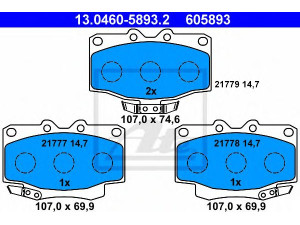 ATE 13.0460-5893.2 stabdžių trinkelių rinkinys, diskinis stabdys 
 Techninės priežiūros dalys -> Papildomas remontas
04465-60050, 04465-YZZAX, 04491-60110
