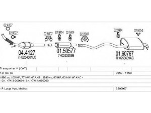 MTS C380607002576 išmetimo sistema 
 Išmetimo sistema -> Išmetimo sistema, visa