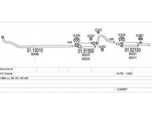 MTS C250657007360 išmetimo sistema 
 Išmetimo sistema -> Išmetimo sistema, visa