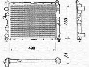 MAGNETI MARELLI 350213106000 radiatorius, variklio aušinimas 
 Aušinimo sistema -> Radiatorius/alyvos aušintuvas -> Radiatorius/dalys
0007655948, 46403098, 71735363