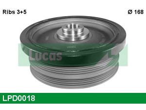 LUCAS ENGINE DRIVE LPD0018 skriemulys, alkūninis velenas 
 Diržinė pavara -> Dirželio skriemulys
11237787304, 11237790921, 11237793882