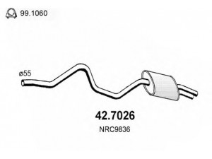 ASSO 42.7026 galinis duslintuvas 
 Išmetimo sistema -> Duslintuvas
NRC9836, NTC9836